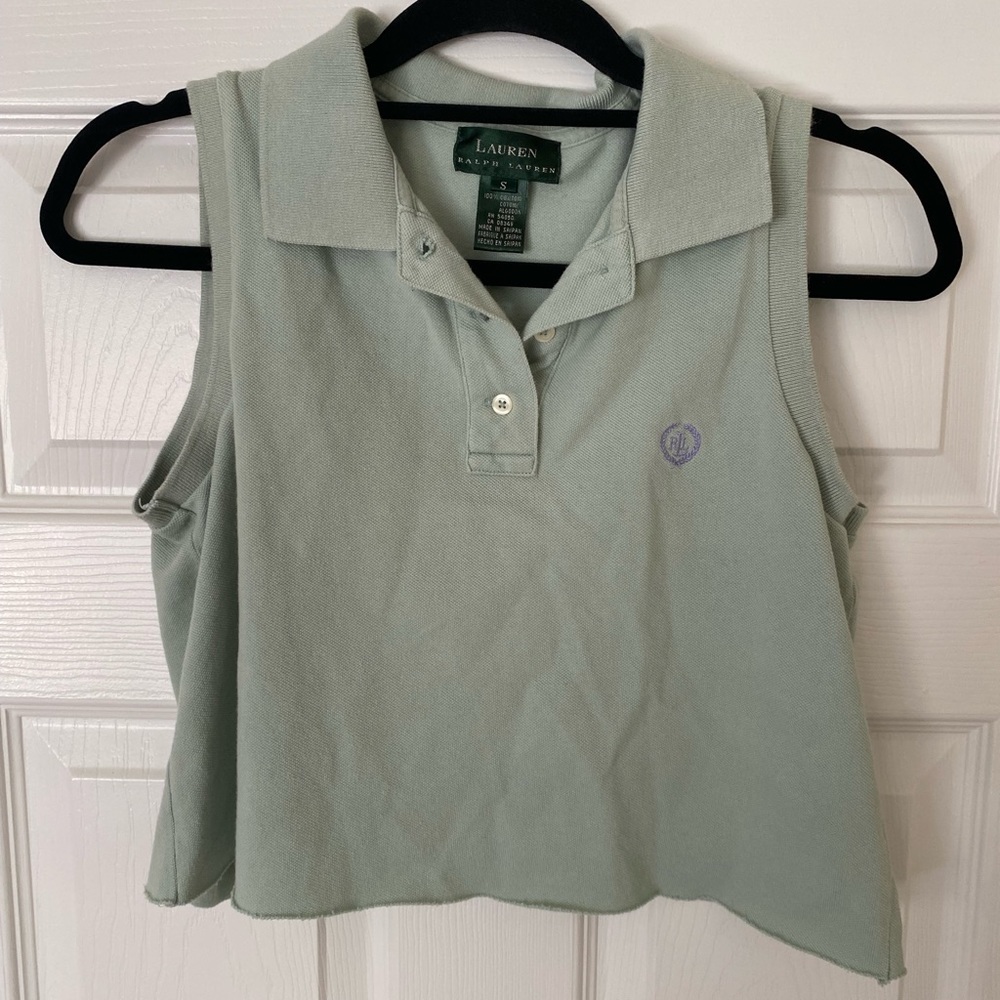 cropped polo tank top